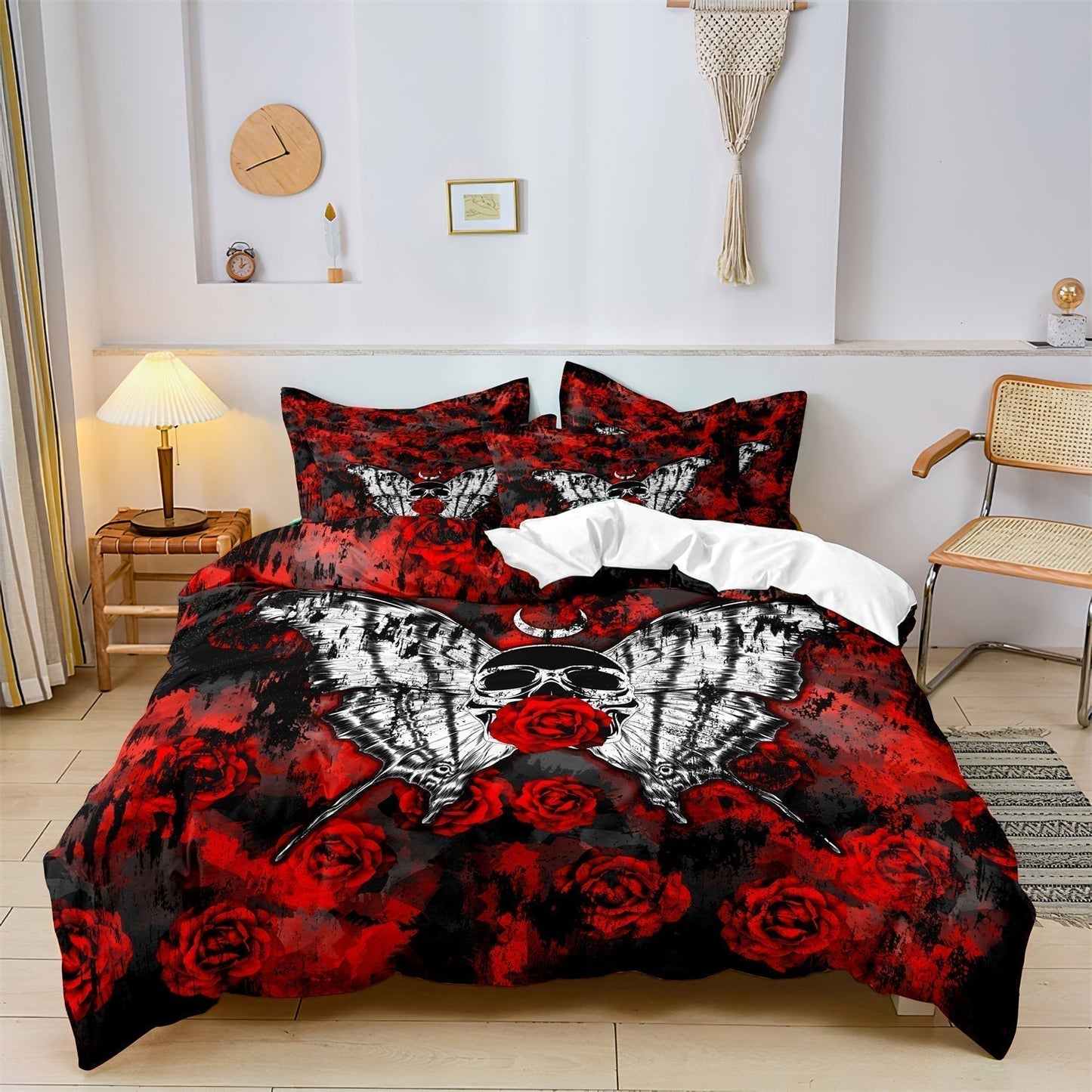 Dark Red Skull Bed Set - HappyKidMart