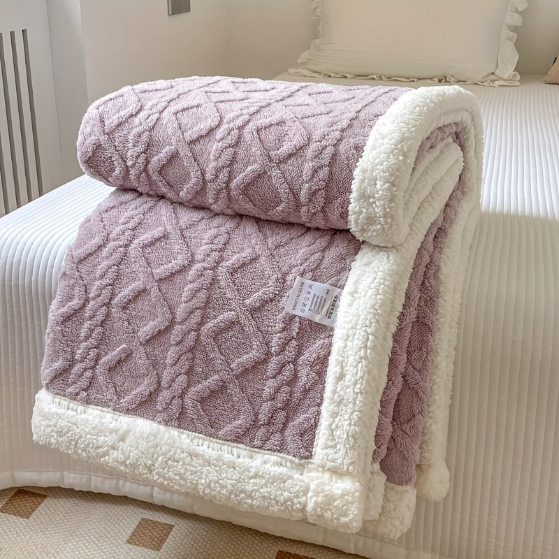 Plush Reversible Sherpa Blanket Throw