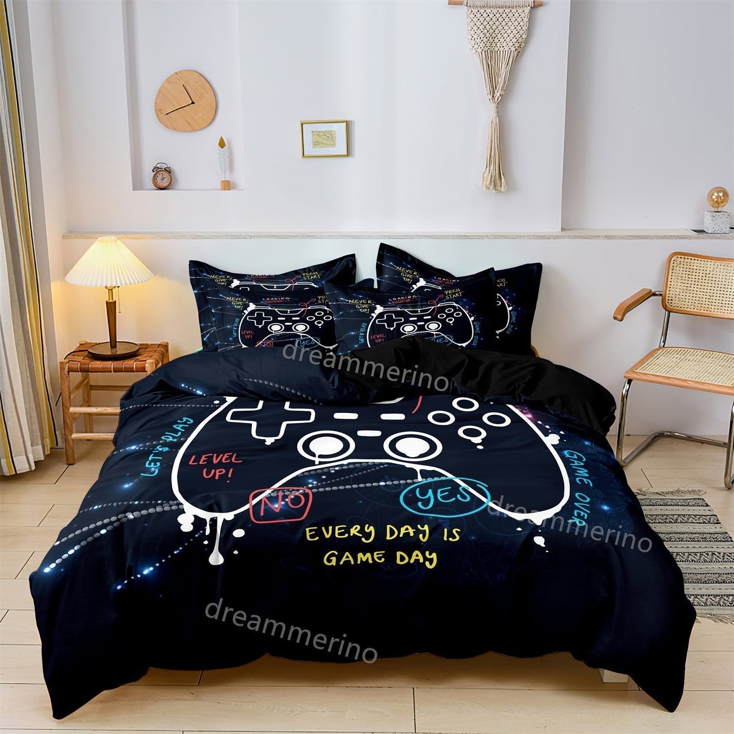 Cool Gamer Bedding Set Controller Pattern - HappyKidMart