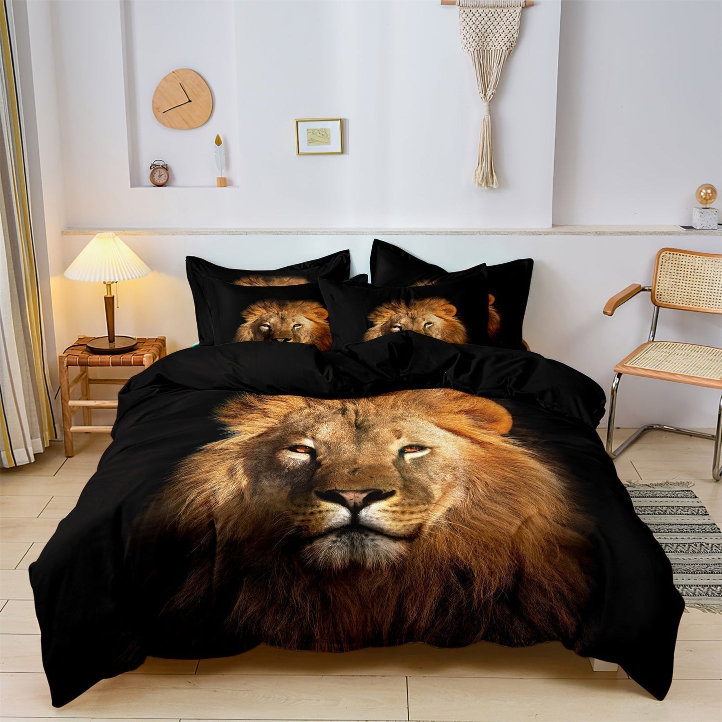 Animal Print Bedding Set Lion Face Design - HappyKidMart