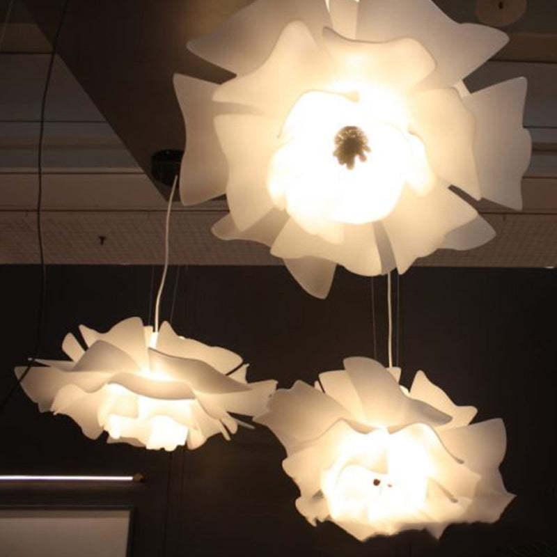 Elegant Floral Hanging Lamp White Blossom Style - HappyKidMart