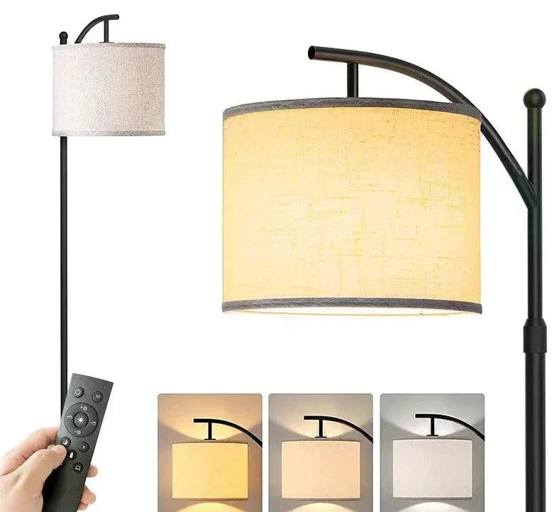 Stylish Curved Floor Lamp | White Fabric Shade