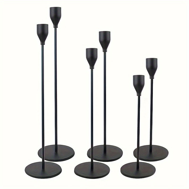 Luxury Metal Candle Holder Set | Gold Tone Iron Bases