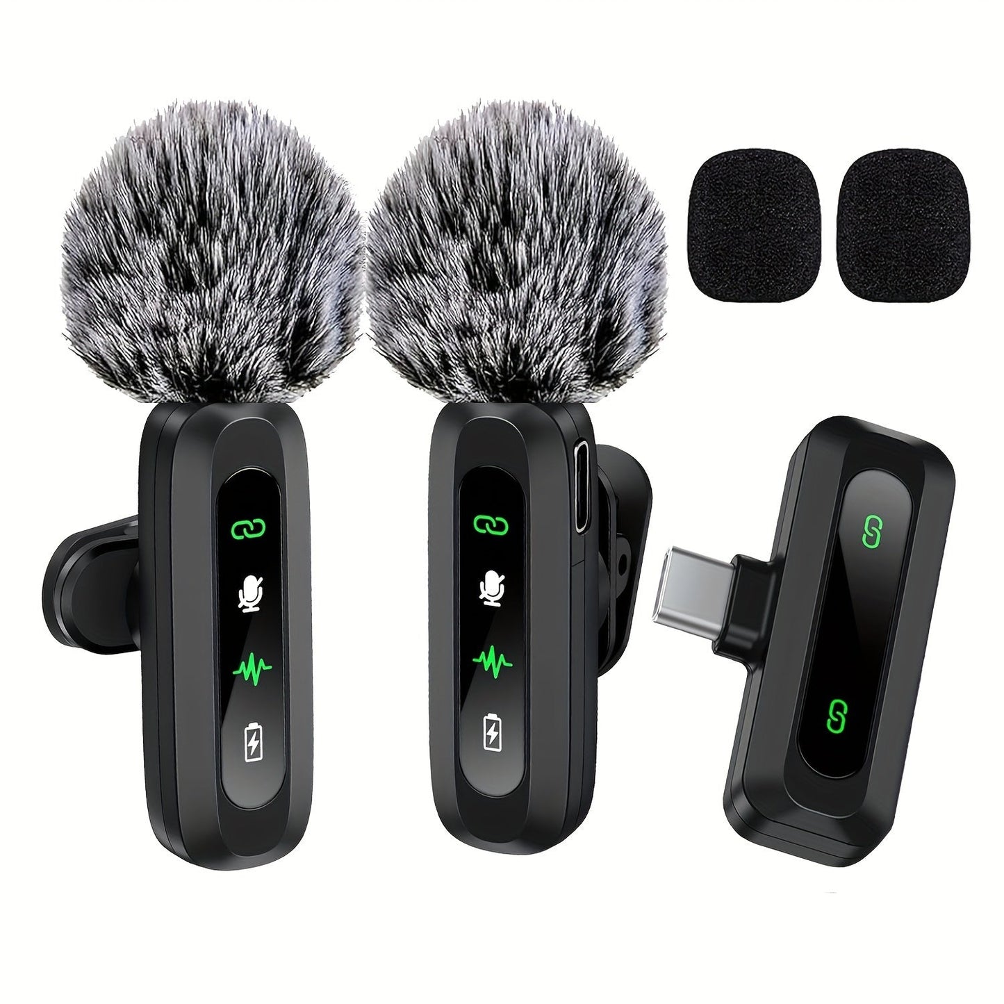 Compact Dual USB Lavalier Microphone Set