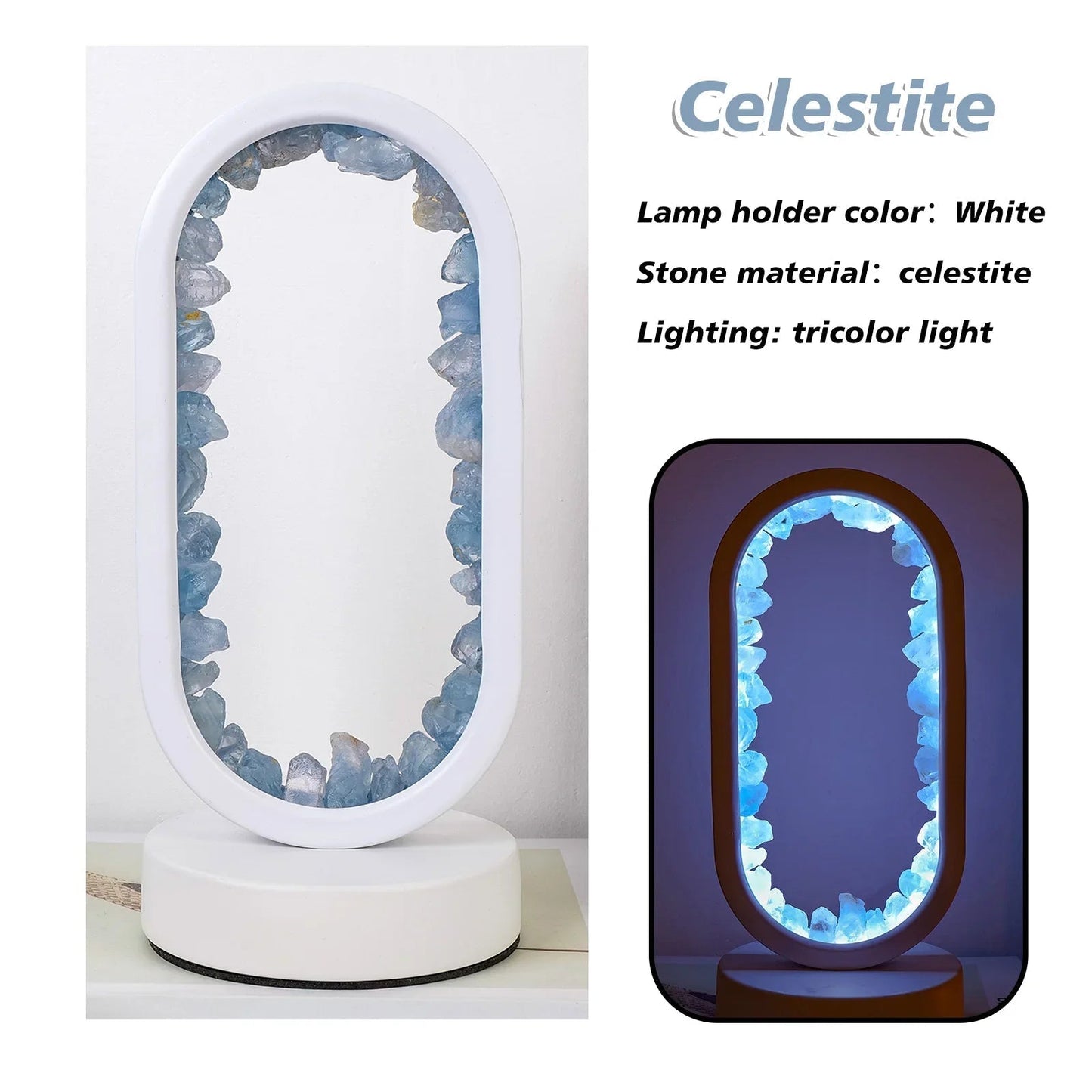 Elegant Glass Oval Desk Light Lamp