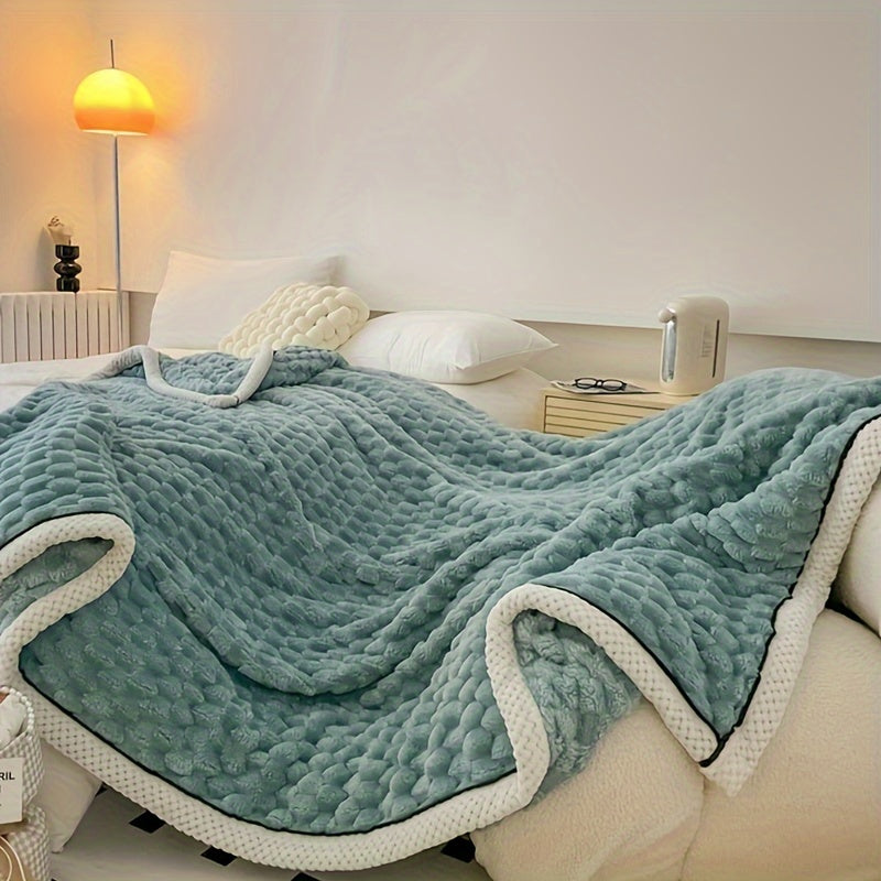 Soft Fuzzy Blanket | Pastel Pink with White Border
