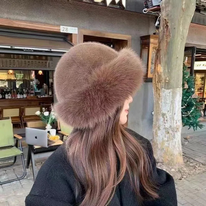 Soft Faux Fur Beanie | Warm White Hat
