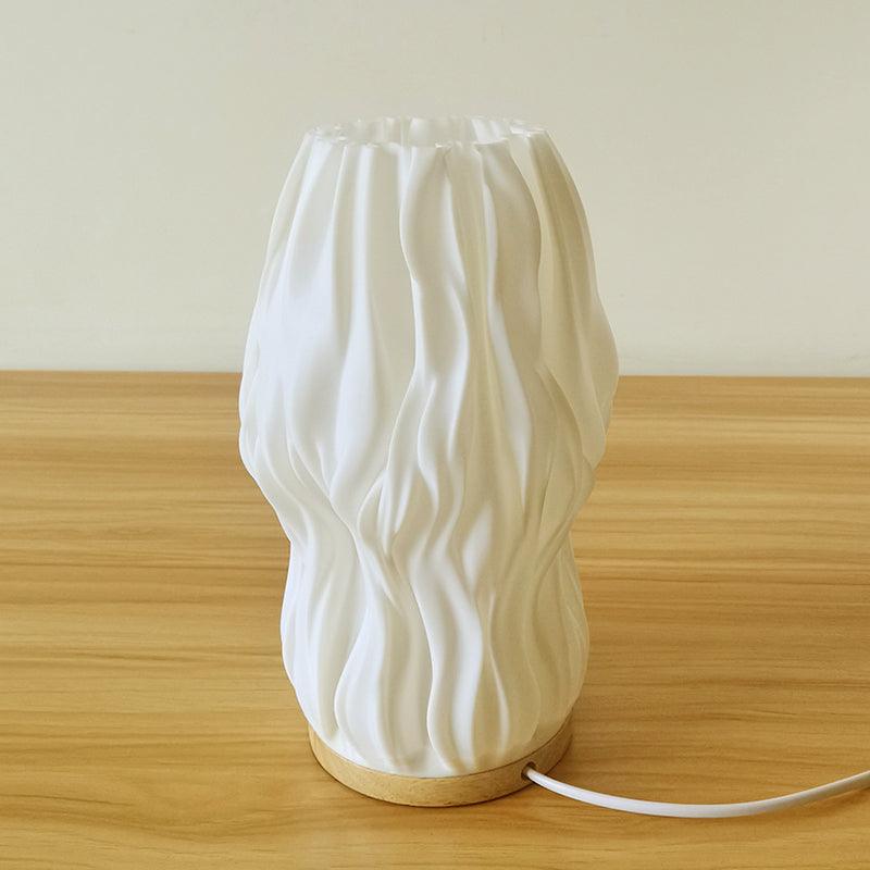 Soft White Table Lamp | Ruffled Shade Design