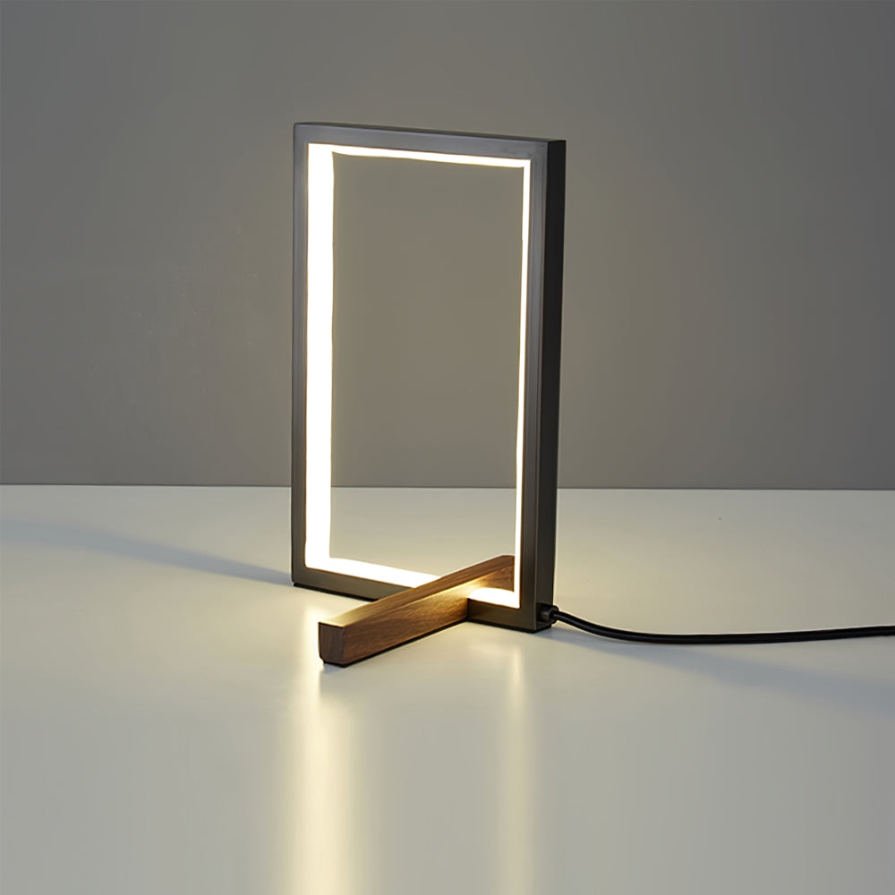 Stylish Copper Desk Lamp with Wood Details
