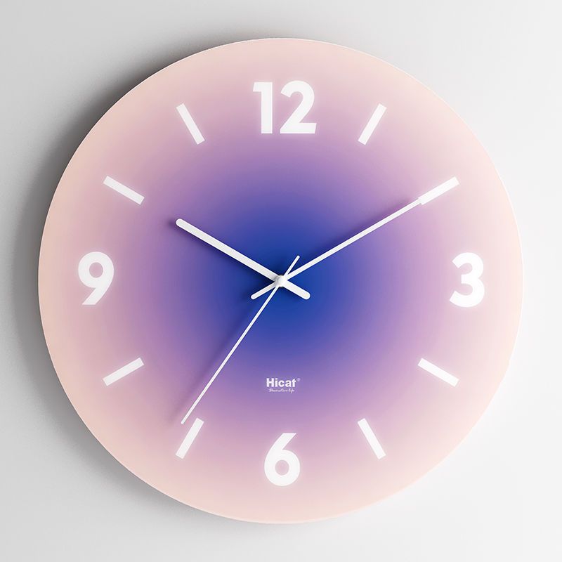 Stylish Glass Wall Clock | Orange Gradient Face