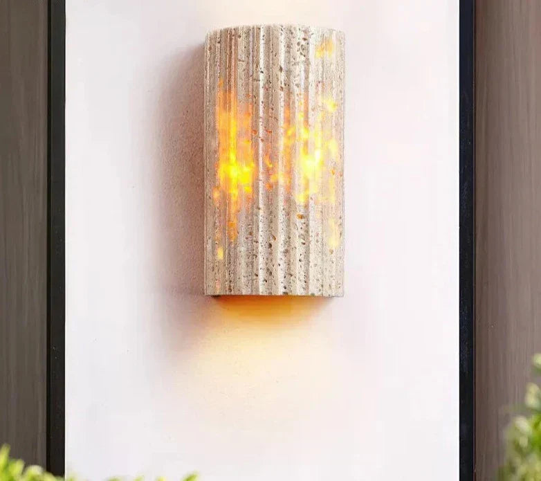 Rustic Rock Wall Light | Earthy Stone Finish
