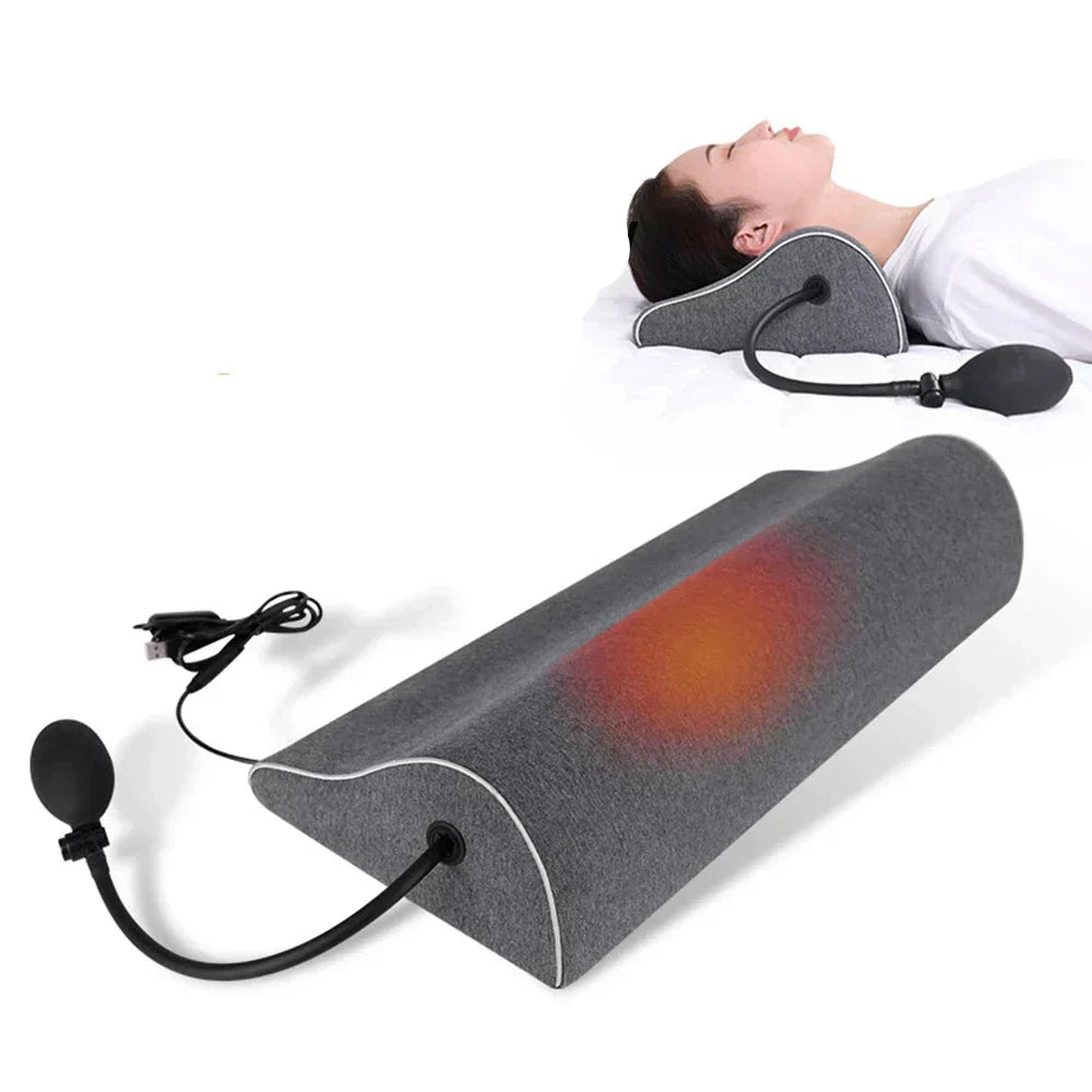 Contouring Neck Pillow | Soft Memory Foam Heat Massage - HappyKidMart