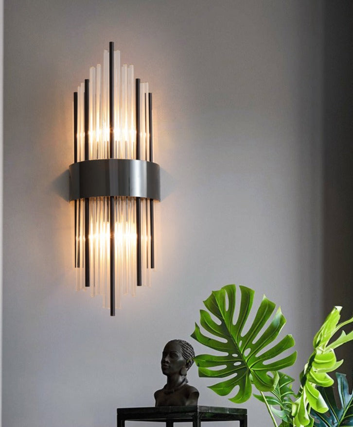 Luxury Glass Wall Light | Brass Metal Sconce