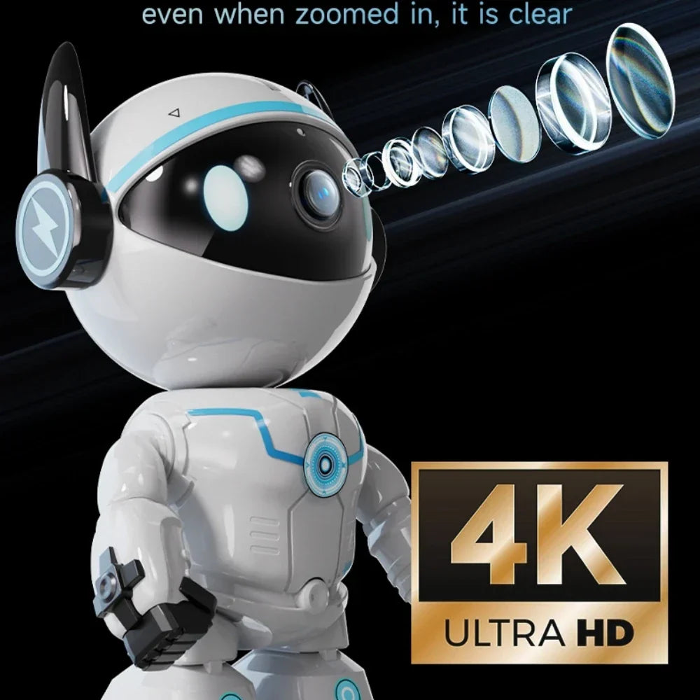 Wi-Fi Home Surveillance Camera 4K HD Robot Cam - HappyKidMart