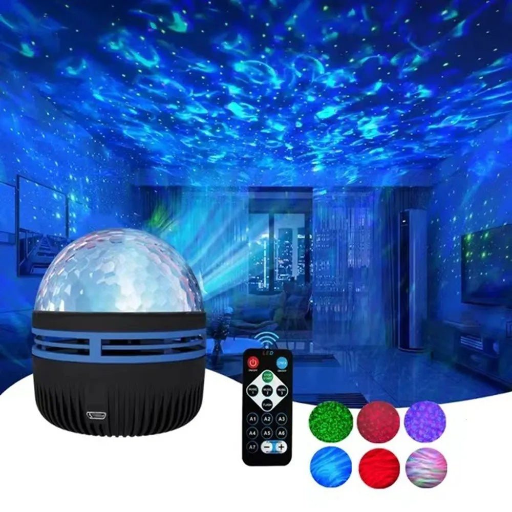 Colorful LED Star Night Light Projector with Remote