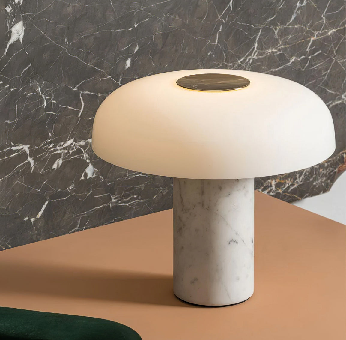 Sleek Black Glass Table Light