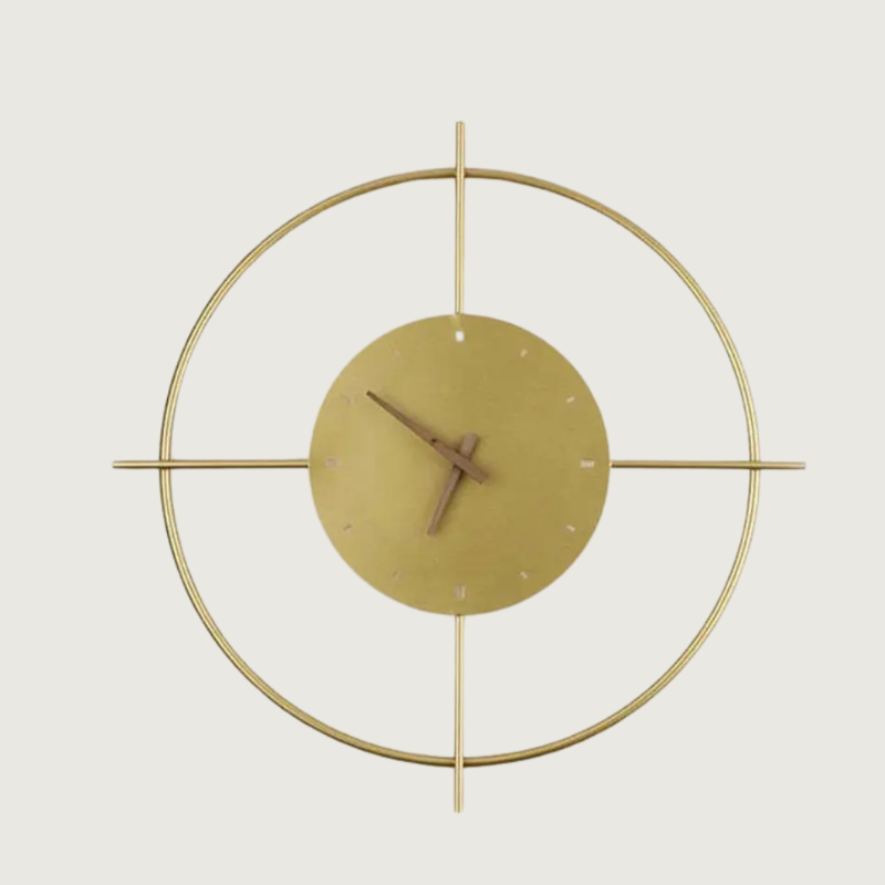 Simple Gold Round Wall Clock - HappyKidMart