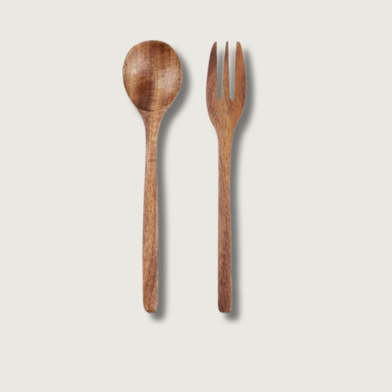 Rustic Wooden Kitchen Utensil Set - HappyKidMart