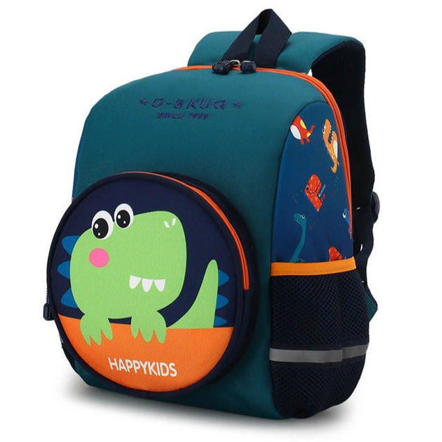 Fun Dino School Backpack | Kids Cartoon Nylon Bag - HappyKidMart