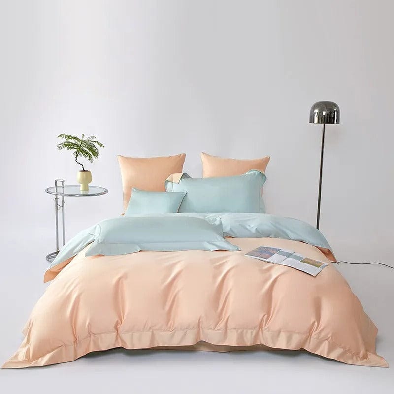 Soft Cotton Bedding Cover | Pastel Blue Pink Stripe - HappyKidMart