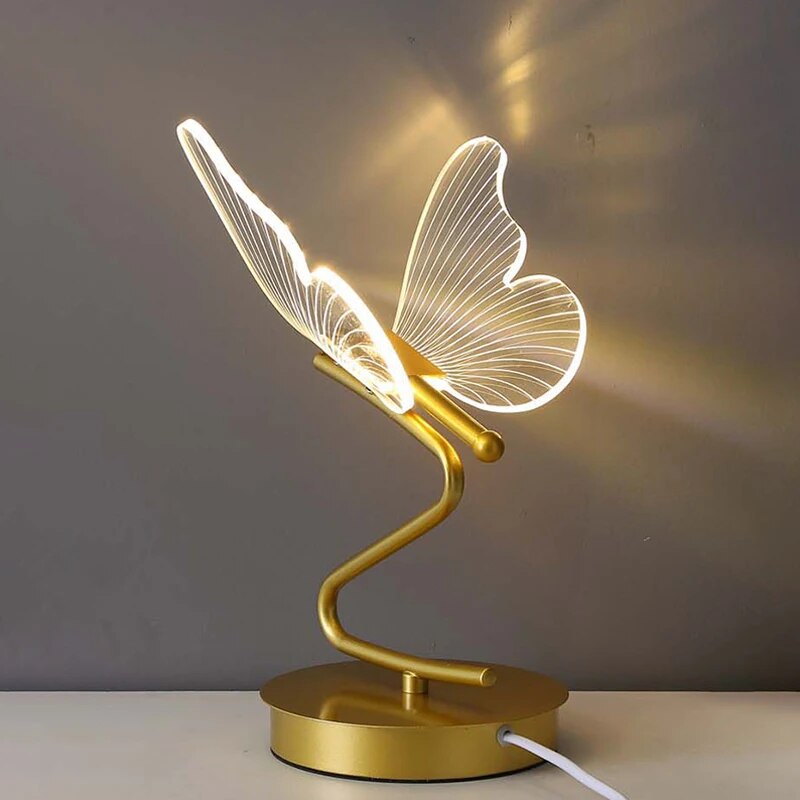 Delicate Gold Desk Lamp with LED Light Wings - HappyKidMart