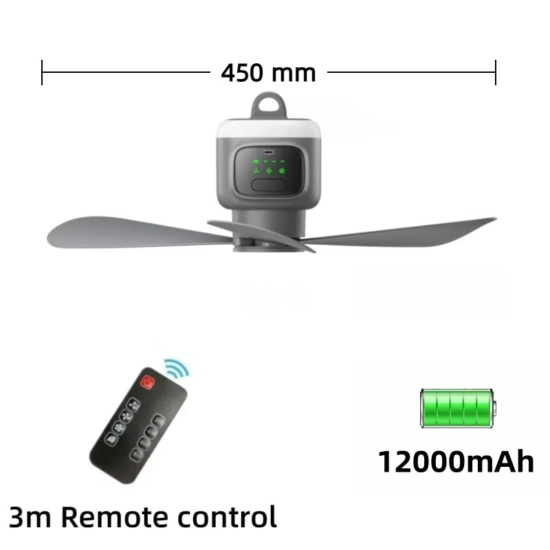 Compact USB LED Fan Light with Rechargeable Night Lamp
