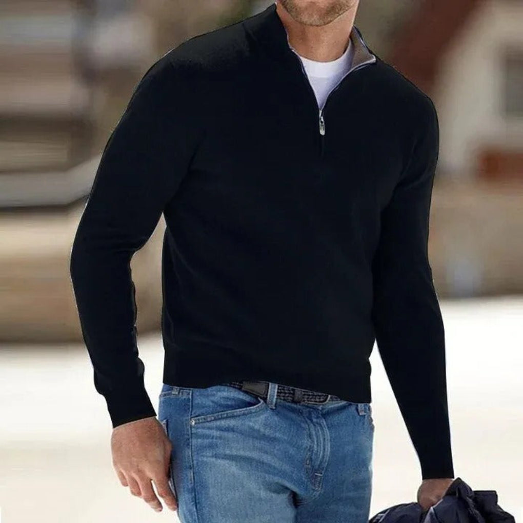 Classic Crew Neck Wool Sweater for Men