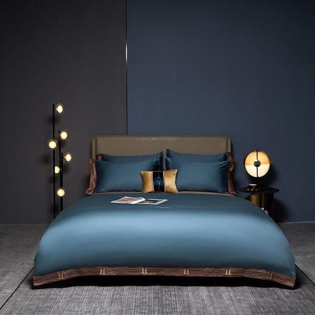 Soft Blue Cotton Bedding Set - HappyKidMart