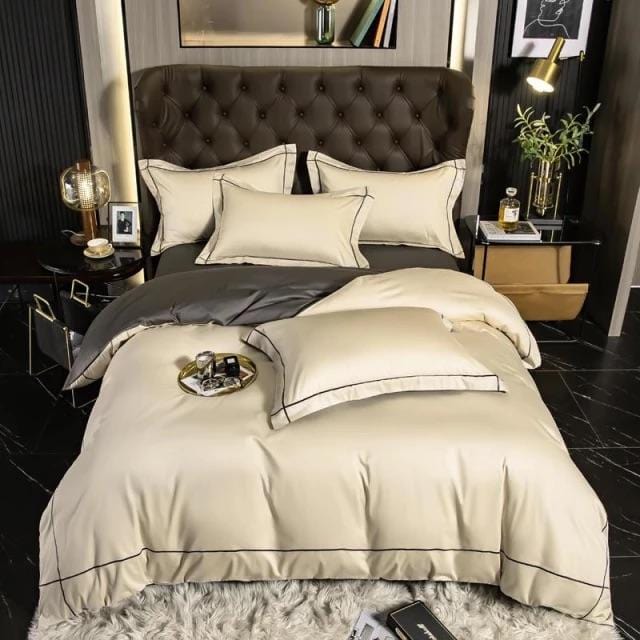 Luxurious Silver Accent Cotton Bed Sheets Set