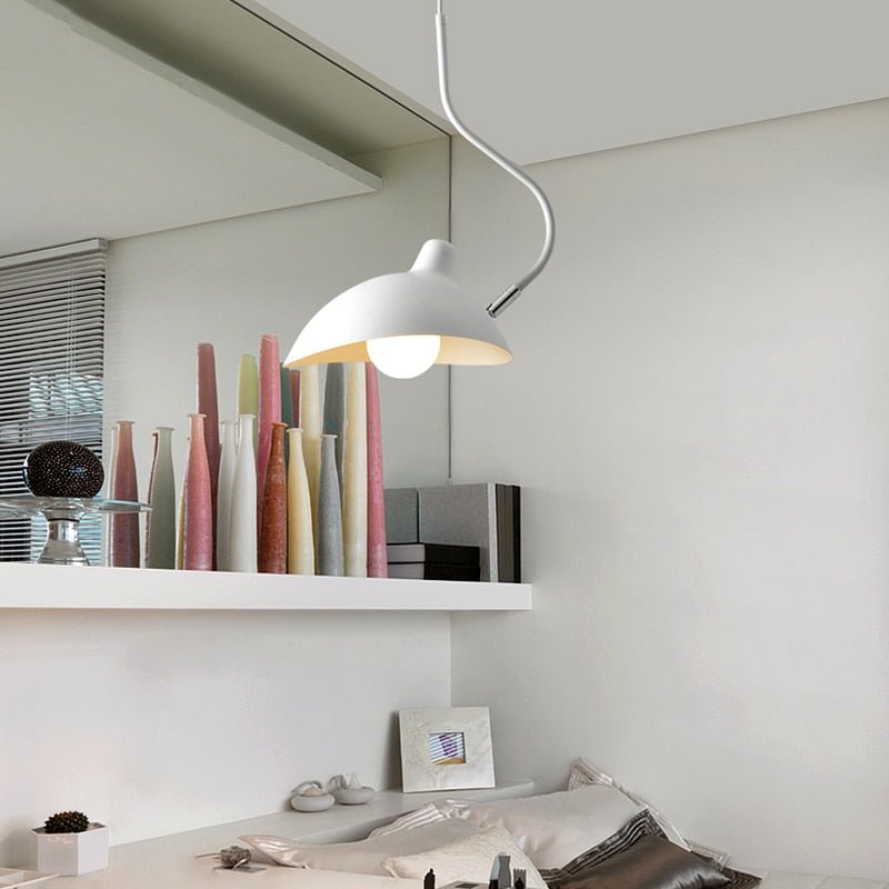 Sleek Black Pendant Lighting | Round Metal Dome Shade