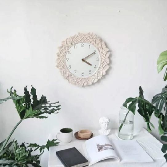 Boho Chic Woven Wall Clock