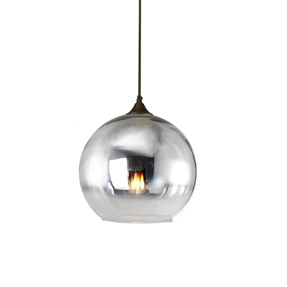 Stylish Glass Hanging Light | Smoke Gray Globe Shade