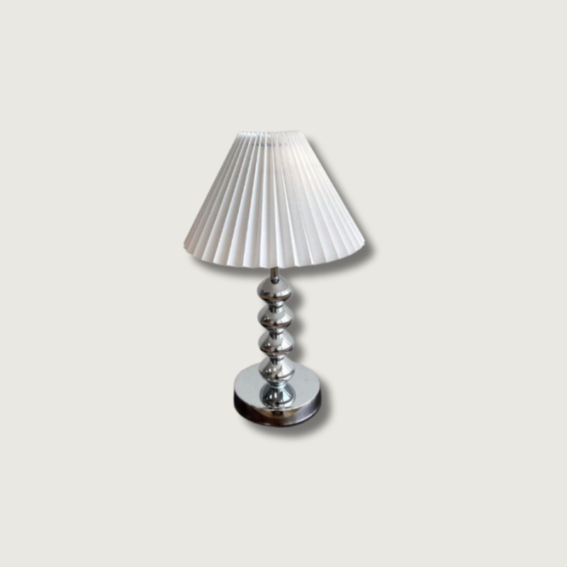 Metal Desk Lamp | Fabric Shade Round Base - HappyKidMart
