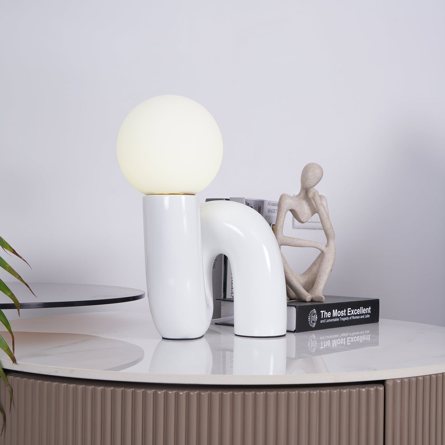Stylish Desk Lamp | Soft Pink Glass Shade