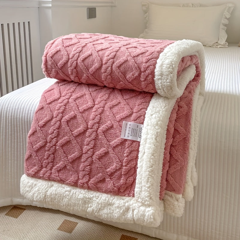 Plush Reversible Sherpa Blanket Throw