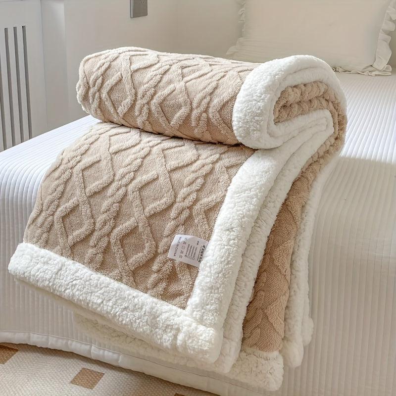 Plush Reversible Sherpa Blanket Throw