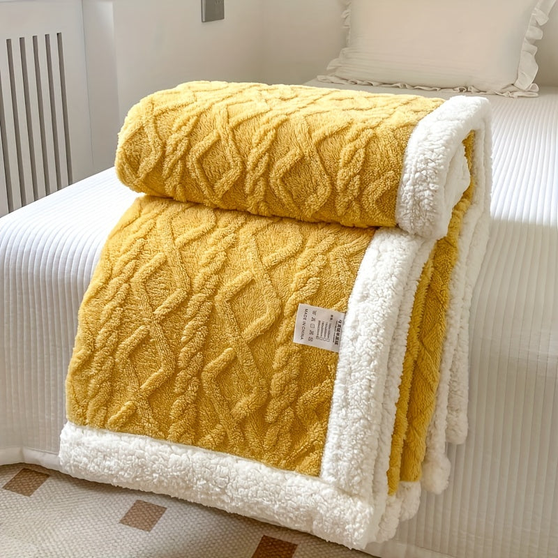 Plush Reversible Sherpa Blanket Throw