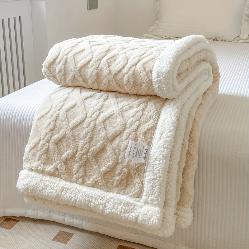 Plush Reversible Sherpa Blanket Throw