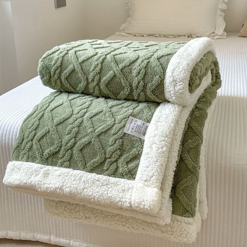 Plush Reversible Sherpa Blanket Throw