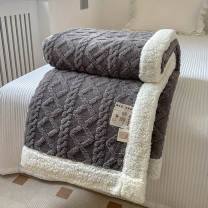 Plush Reversible Sherpa Blanket Throw