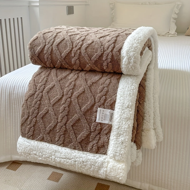 Plush Reversible Sherpa Blanket Throw