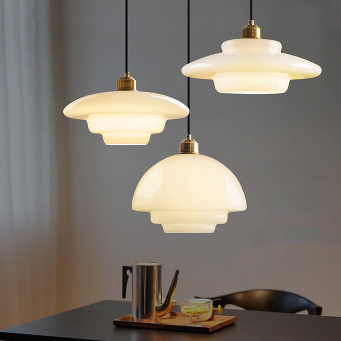 Elegant Glass Pendant Lighting with White Shade