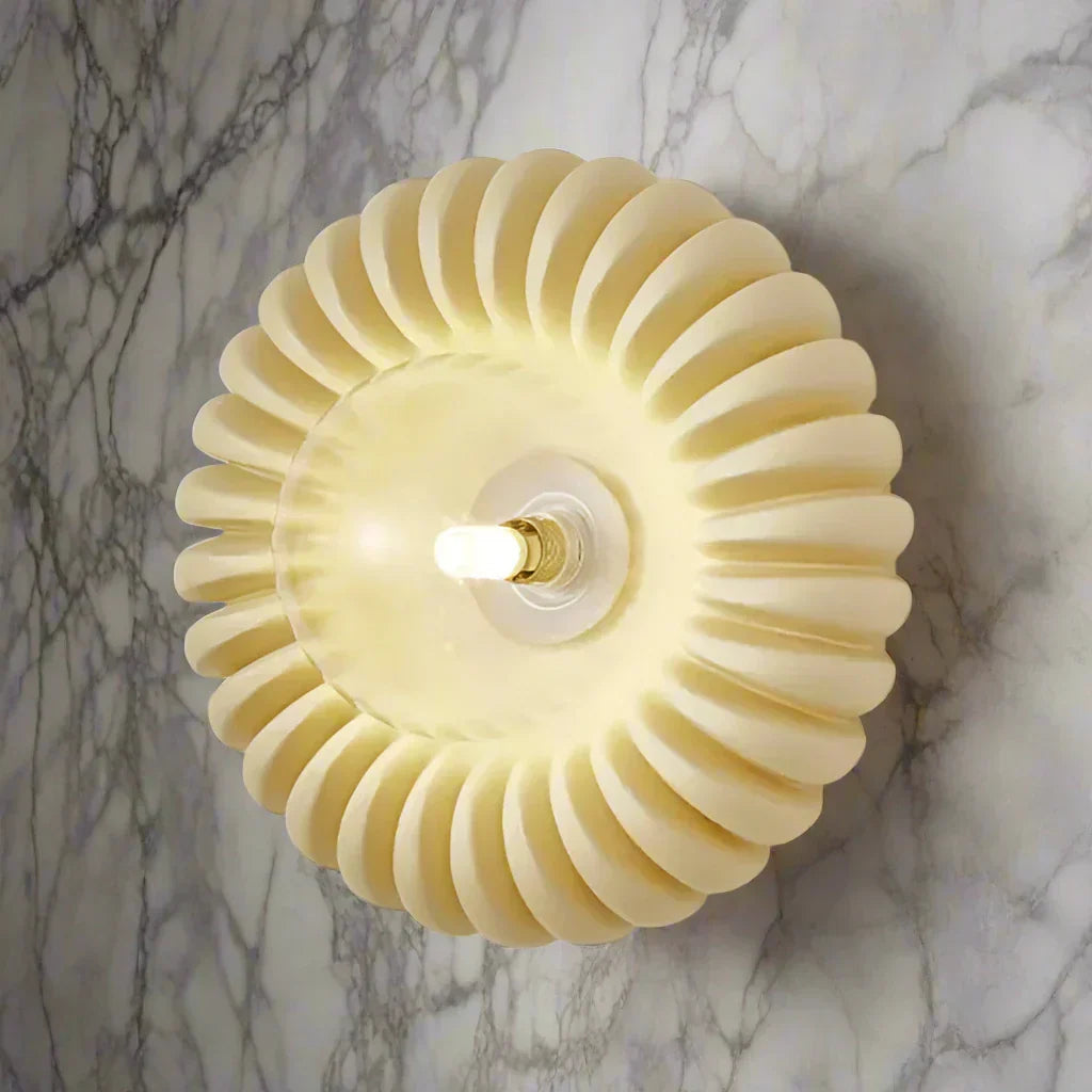 Stylish Glass Wall Light | Textured Shell Pattern - HappyKidMart