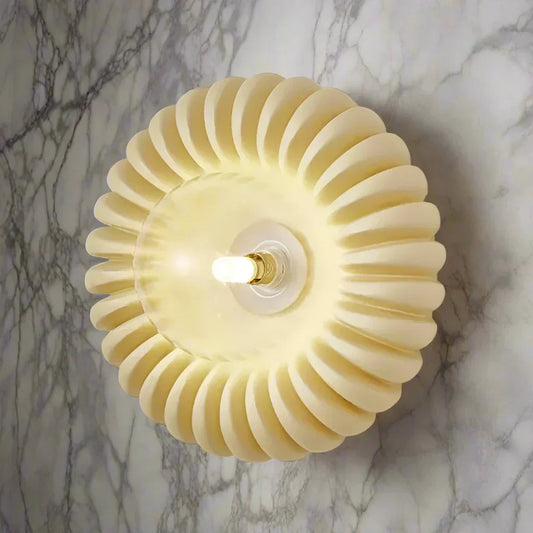 Stylish Glass Wall Light | Textured Shell Pattern - HappyKidMart
