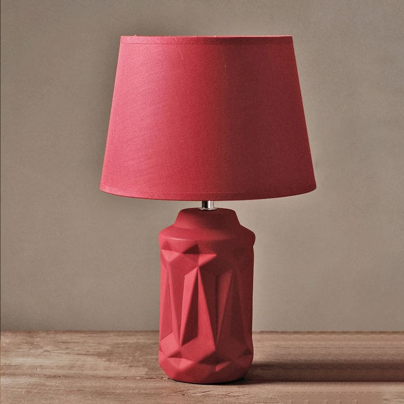 Stylish Red Ceramic Desk Lamp - HappyKidMart
