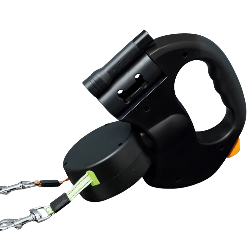 Durable Dual Dog Leash with LED Lights & Swivel Clips