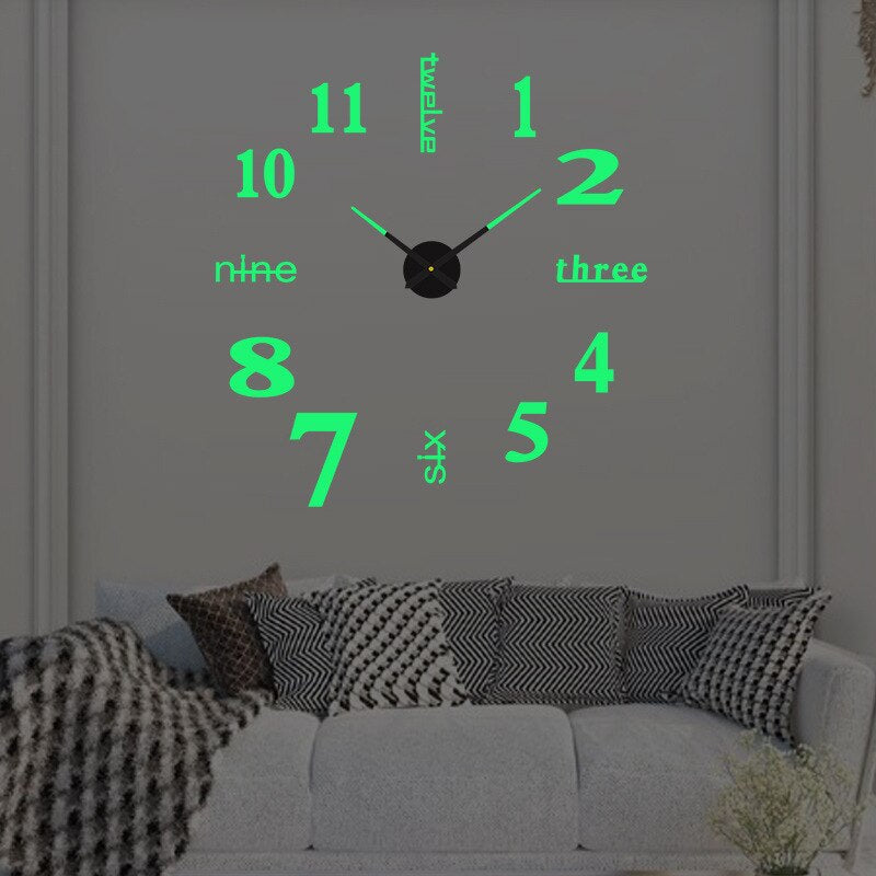 Stylish Wall Clock with 3D Number Display