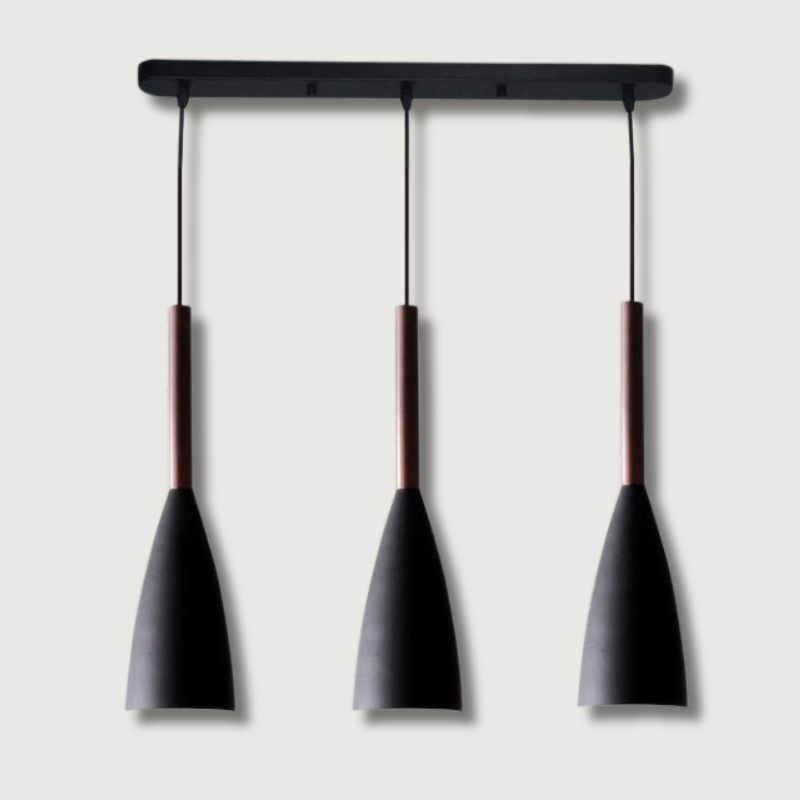 Sleek Black Wood Pendant Lighting Fixture - HappyKidMart