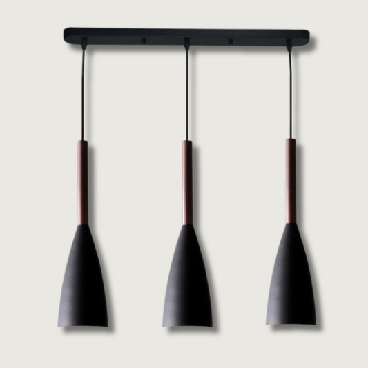 Sleek Black Wood Pendant Lighting Fixture - HappyKidMart