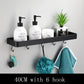 Sleek Black Aluminum Bathroom Shelf